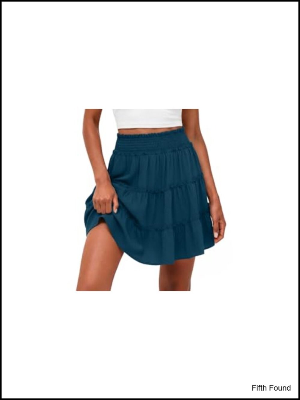 High Waisted Tiered Smocked Ruffle Mini Skirt